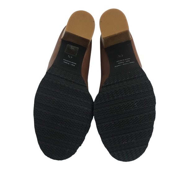 Hunter Made In Spain Leather Stacked Block Heel Platform Pump Heels Size 6.5 - Picture 8 of 9